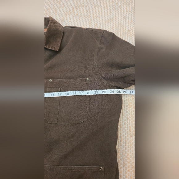 Wolverine Brown Insulated Coat Button Up Collard Size Medium - Picture 9 of 16
